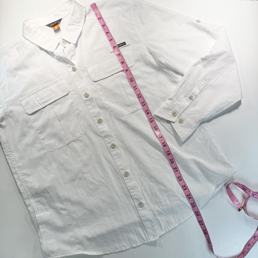 Eddie Bauer Women's Dry Fit Breathable Long Sleeve Button Up White Medium - Picture 8 of 12